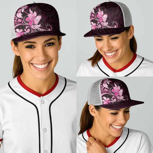 Matariki New Zealand Baseball Net Cap Maori Pattern Pink Galaxy
