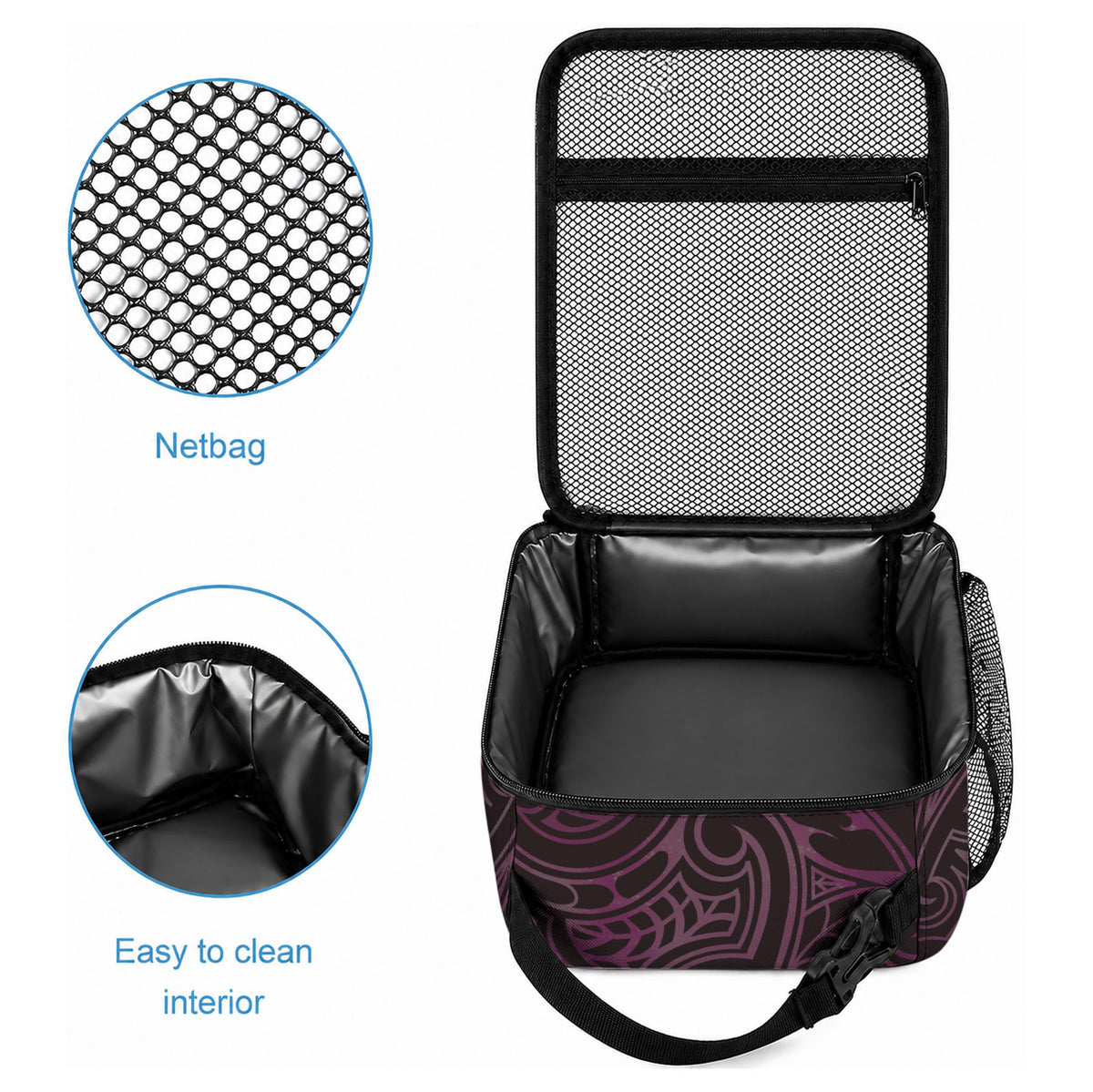 Matariki New Zealand Lunch Bag Maori Pattern Pink Galaxy