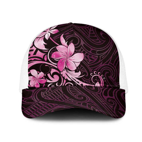 Matariki New Zealand Mesh Trucker Cap Maori Pattern Pink Galaxy