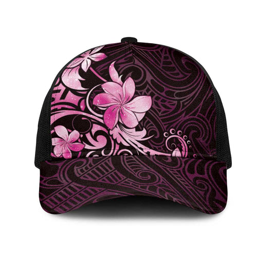 Matariki New Zealand Mesh Trucker Cap Maori Pattern Pink Galaxy