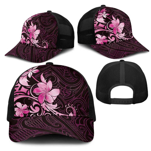 Matariki New Zealand Mesh Trucker Cap Maori Pattern Pink Galaxy