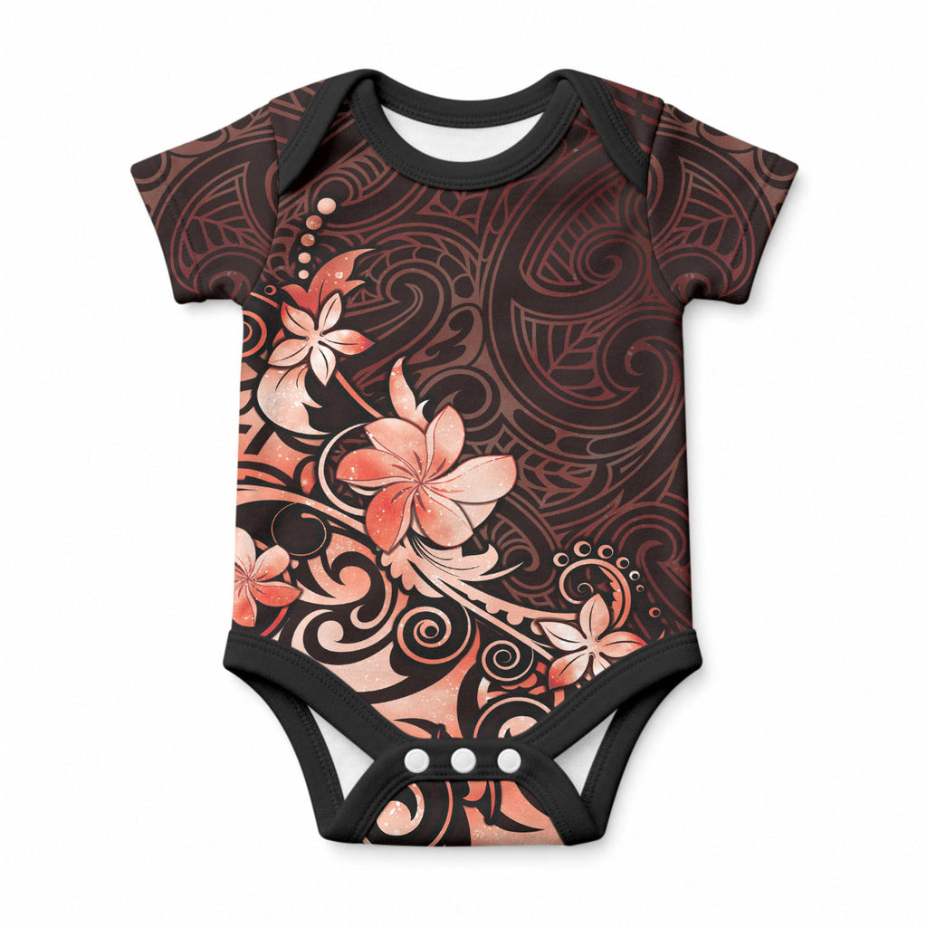 Matariki New Zealand Baby Onesie Maori Pattern Red Galaxy