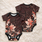 Matariki New Zealand Baby Onesie Maori Pattern Red Galaxy