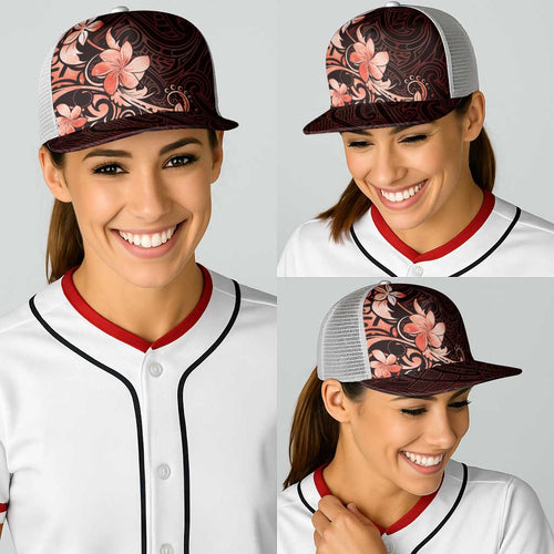 Matariki New Zealand Baseball Net Cap Maori Pattern Red Galaxy