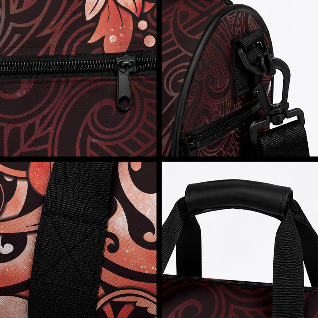 Matariki New Zealand Duffle Bag Maori Pattern Red Galaxy