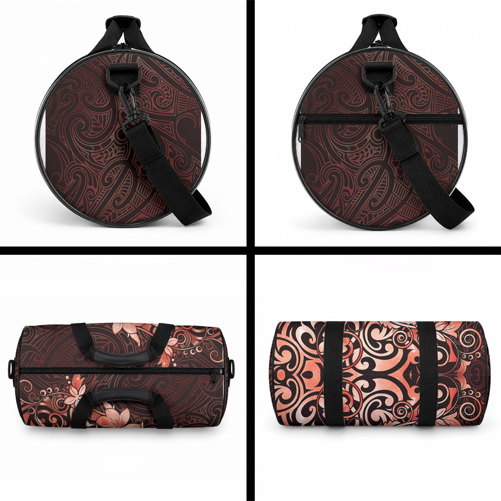 Matariki New Zealand Duffle Bag Maori Pattern Red Galaxy