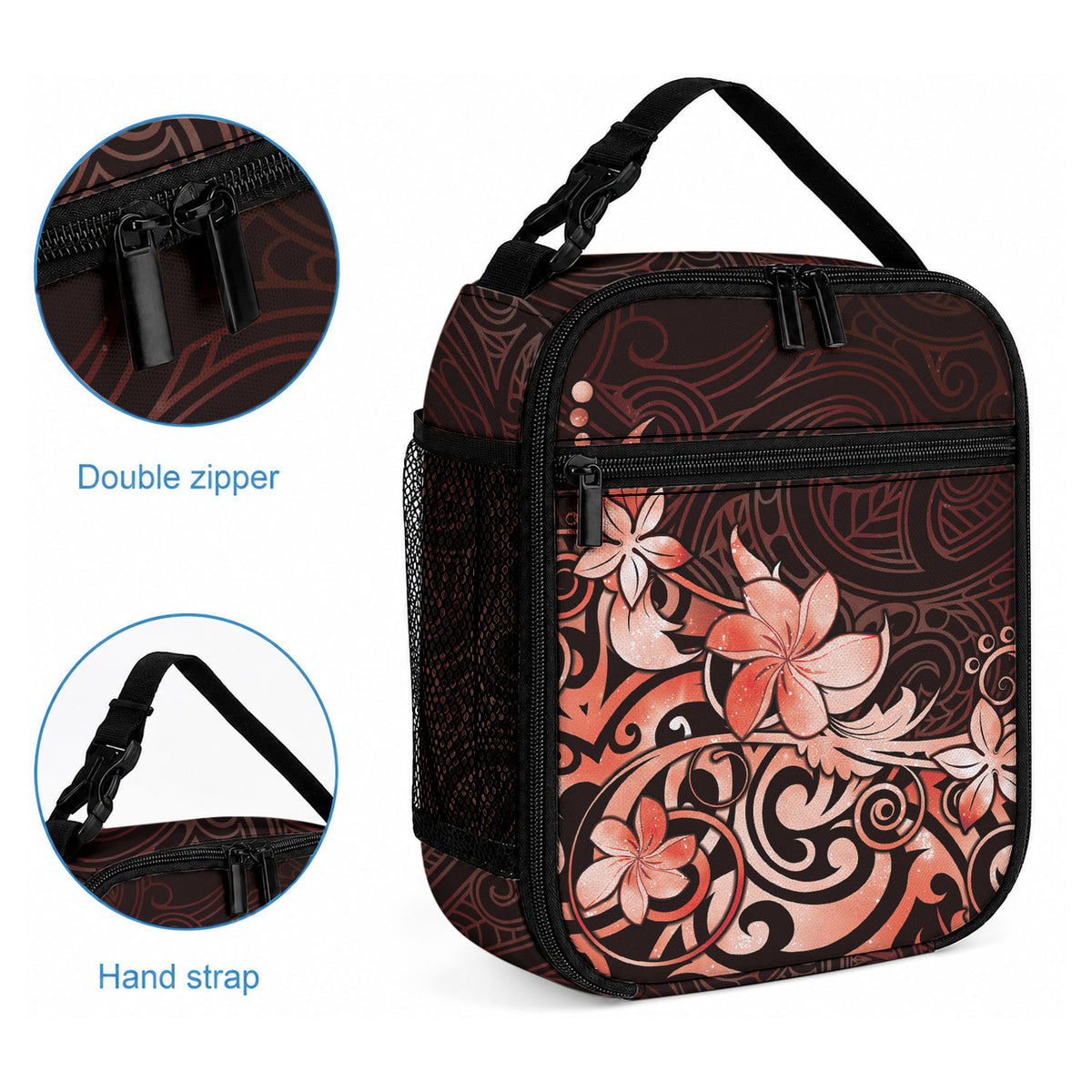 Matariki New Zealand Lunch Bag Maori Pattern Red Galaxy