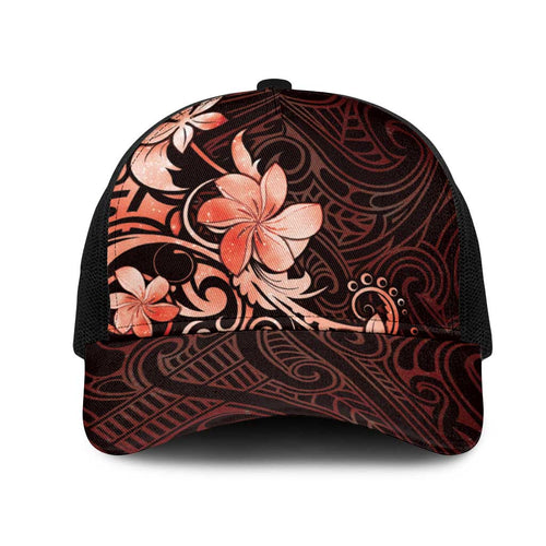 Matariki New Zealand Mesh Trucker Cap Maori Pattern Red Galaxy