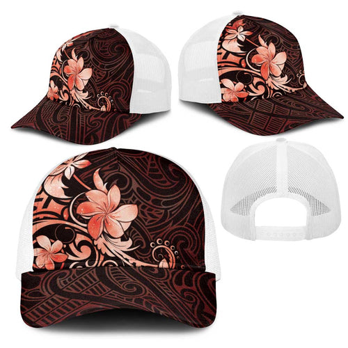 Matariki New Zealand Mesh Trucker Cap Maori Pattern Red Galaxy