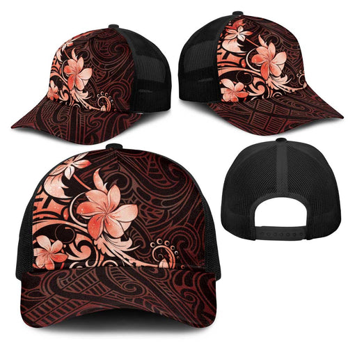 Matariki New Zealand Mesh Trucker Cap Maori Pattern Red Galaxy
