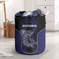 New Zealand Aotearoa Laundry Basket Blue Marlin Fishing Maori Pattern