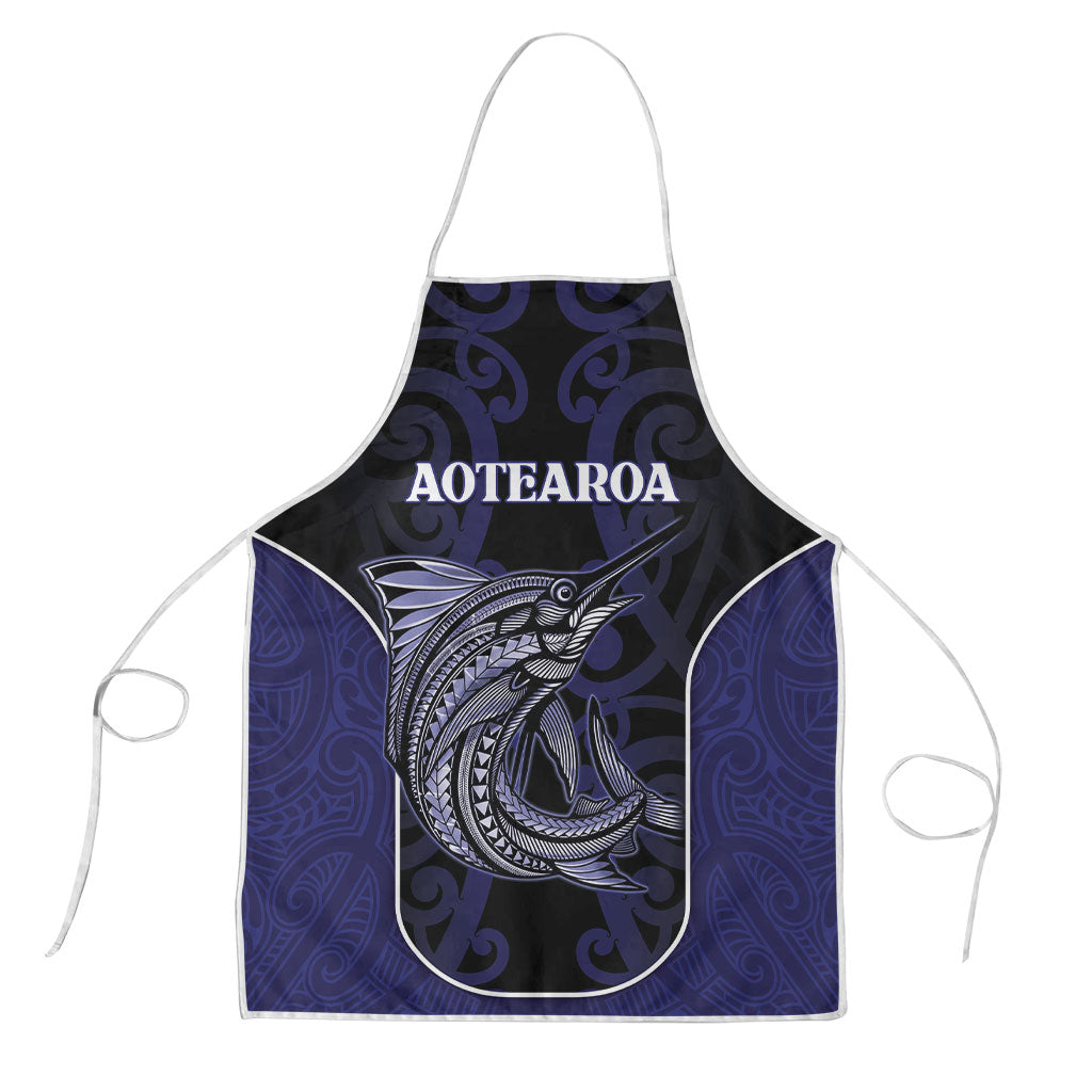 New Zealand Aotearoa Apron Blue Marlin Fishing Maori Pattern