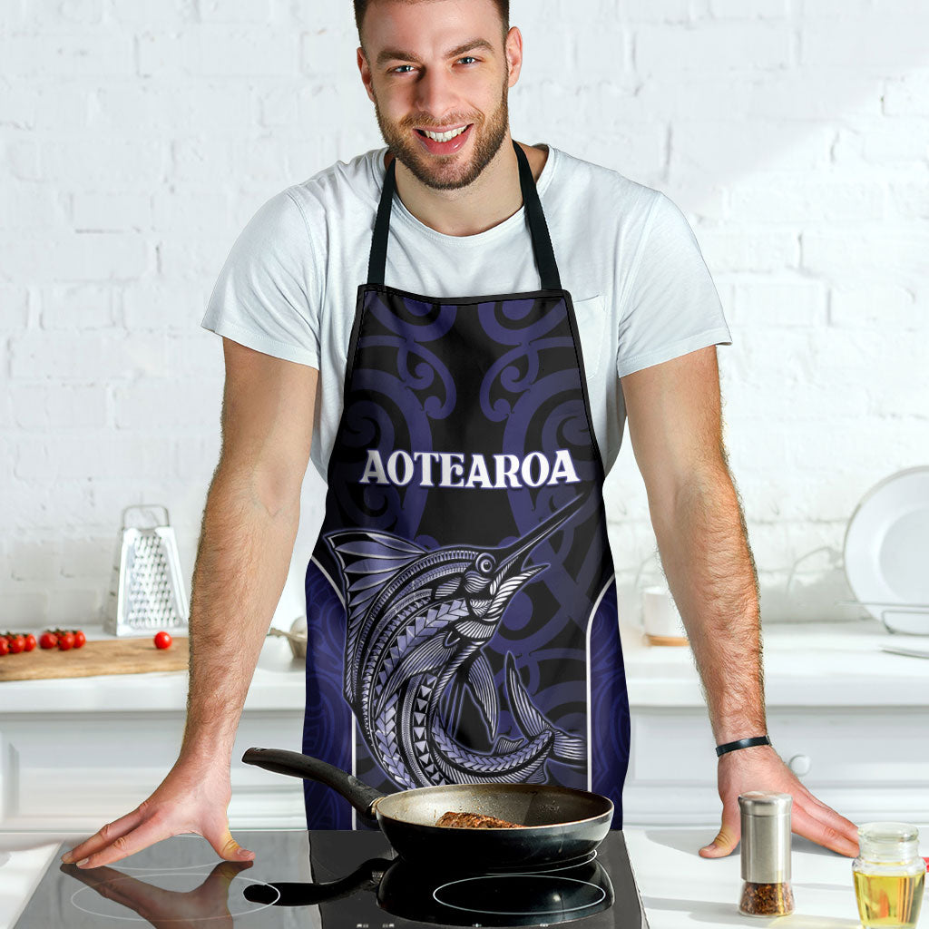 New Zealand Aotearoa Apron Blue Marlin Fishing Maori Pattern