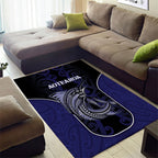 New Zealand Aotearoa Area Rug Blue Marlin Fishing Maori Pattern