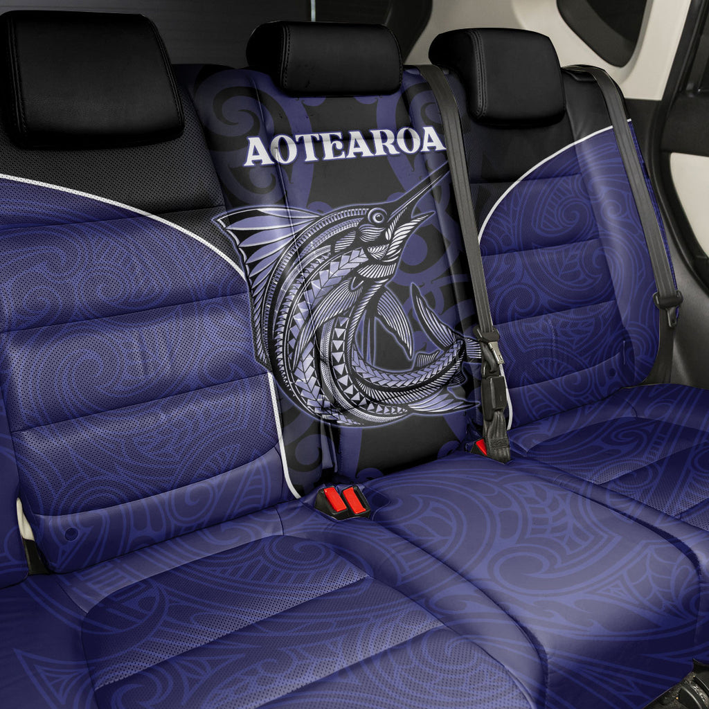 New Zealand Aotearoa Back Car Seat Cover Blue Marlin Fishing Maori Pattern