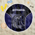 New Zealand Aotearoa Beach Blanket Blue Marlin Fishing Maori Pattern