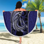 New Zealand Aotearoa Beach Blanket Blue Marlin Fishing Maori Pattern