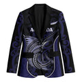 Personalised New Zealand Aotearoa Blazer Blue Marlin Fishing Maori Pattern