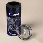 Personalised New Zealand Aotearoa 4 in 1 Can Cooler Tumbler Blue Marlin Fishing Maori Pattern