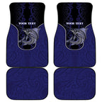 Personalised New Zealand Aotearoa Car Mats Blue Marlin Fishing Maori Pattern