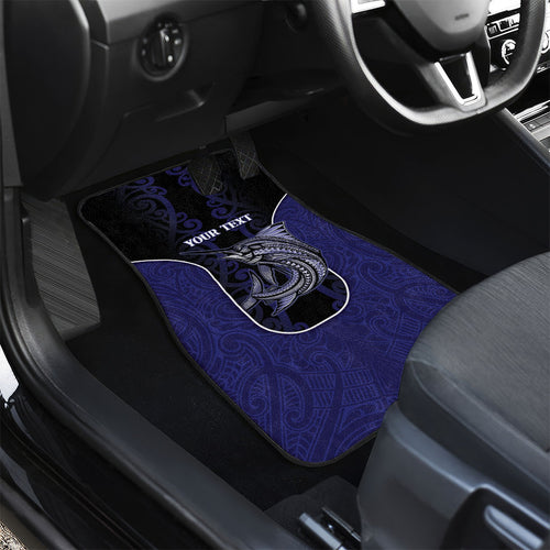 Personalised New Zealand Aotearoa Car Mats Blue Marlin Fishing Maori Pattern