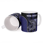 Personalised New Zealand Aotearoa Ceramic Mug Blue Marlin Fishing Maori Pattern