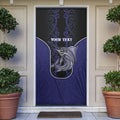 Personalised New Zealand Aotearoa Door Cover Blue Marlin Fishing Maori Pattern
