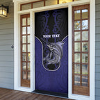 Personalised New Zealand Aotearoa Door Cover Blue Marlin Fishing Maori Pattern