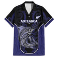 Personalised New Zealand Aotearoa Family Matching Tank Maxi Dress and Hawaiian Shirt Blue Marlin Fishing Maori Pattern