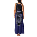 Personalised New Zealand Aotearoa Family Matching Tank Maxi Dress and Hawaiian Shirt Blue Marlin Fishing Maori Pattern