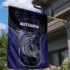 New Zealand Aotearoa Garden Flag Blue Marlin Fishing Maori Pattern