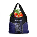 New Zealand Aotearoa Grocery Bag Blue Marlin Fishing Maori Pattern