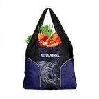 New Zealand Aotearoa Grocery Bag Blue Marlin Fishing Maori Pattern