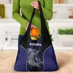 New Zealand Aotearoa Grocery Bag Blue Marlin Fishing Maori Pattern