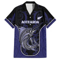 Personalised New Zealand Aotearoa Hawaiian Shirt Blue Marlin Fishing Maori Pattern