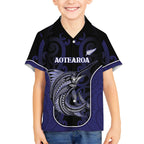 Personalised New Zealand Aotearoa Hawaiian Shirt Blue Marlin Fishing Maori Pattern