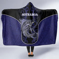 New Zealand Aotearoa Hooded Blanket Blue Marlin Fishing Maori Pattern