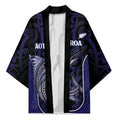 Personalised New Zealand Aotearoa Kimono Blue Marlin Fishing Maori Pattern