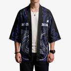 Personalised New Zealand Aotearoa Kimono Blue Marlin Fishing Maori Pattern