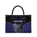 New Zealand Aotearoa Leather Bag Blue Marlin Fishing Maori Pattern