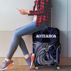 New Zealand Aotearoa Luggage Cover Blue Marlin Fishing Maori Pattern