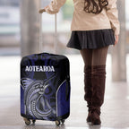 New Zealand Aotearoa Luggage Cover Blue Marlin Fishing Maori Pattern