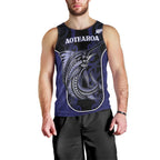 Personalised New Zealand Aotearoa Men Tank Top Blue Marlin Fishing Maori Pattern