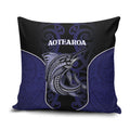 New Zealand Aotearoa Pillow Cover Blue Marlin Fishing Maori Pattern