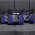 New Zealand Aotearoa Pillow Cover Blue Marlin Fishing Maori Pattern