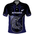 Personalised New Zealand Aotearoa Polo Shirt Blue Marlin Fishing Maori Pattern