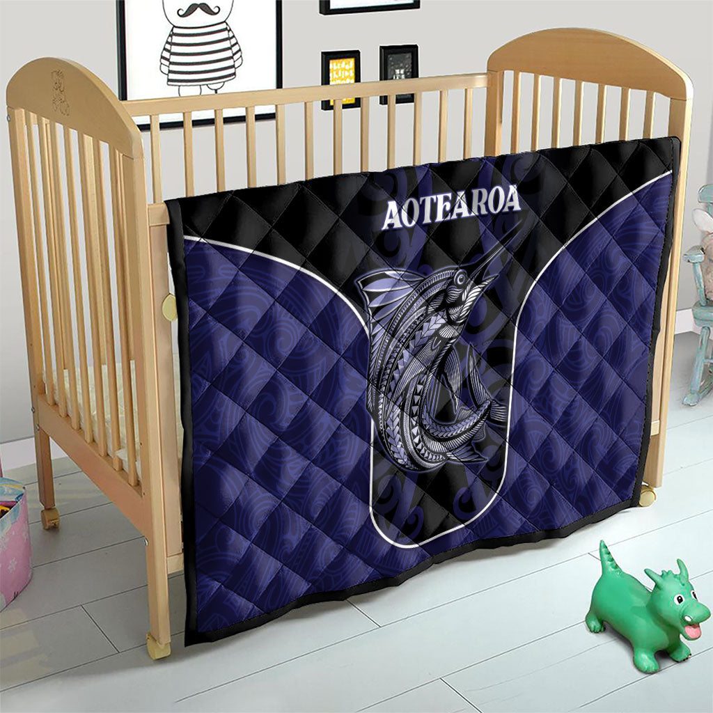 New Zealand Aotearoa Quilt Blue Marlin Fishing Maori Pattern
