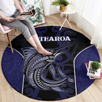 New Zealand Aotearoa Round Carpet Blue Marlin Fishing Maori Pattern