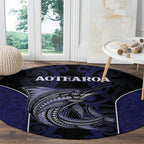 New Zealand Aotearoa Round Carpet Blue Marlin Fishing Maori Pattern