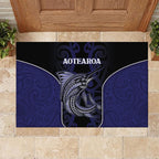 New Zealand Aotearoa Rubber Doormat Blue Marlin Fishing Maori Pattern